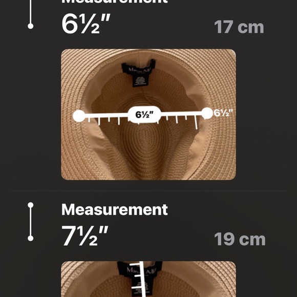 NWT Marcus Adler NWT hat for women 
Width: 6 1/2" (17 cm)
Leght:7 1/2"(19 cm) - Picture 8 of 15